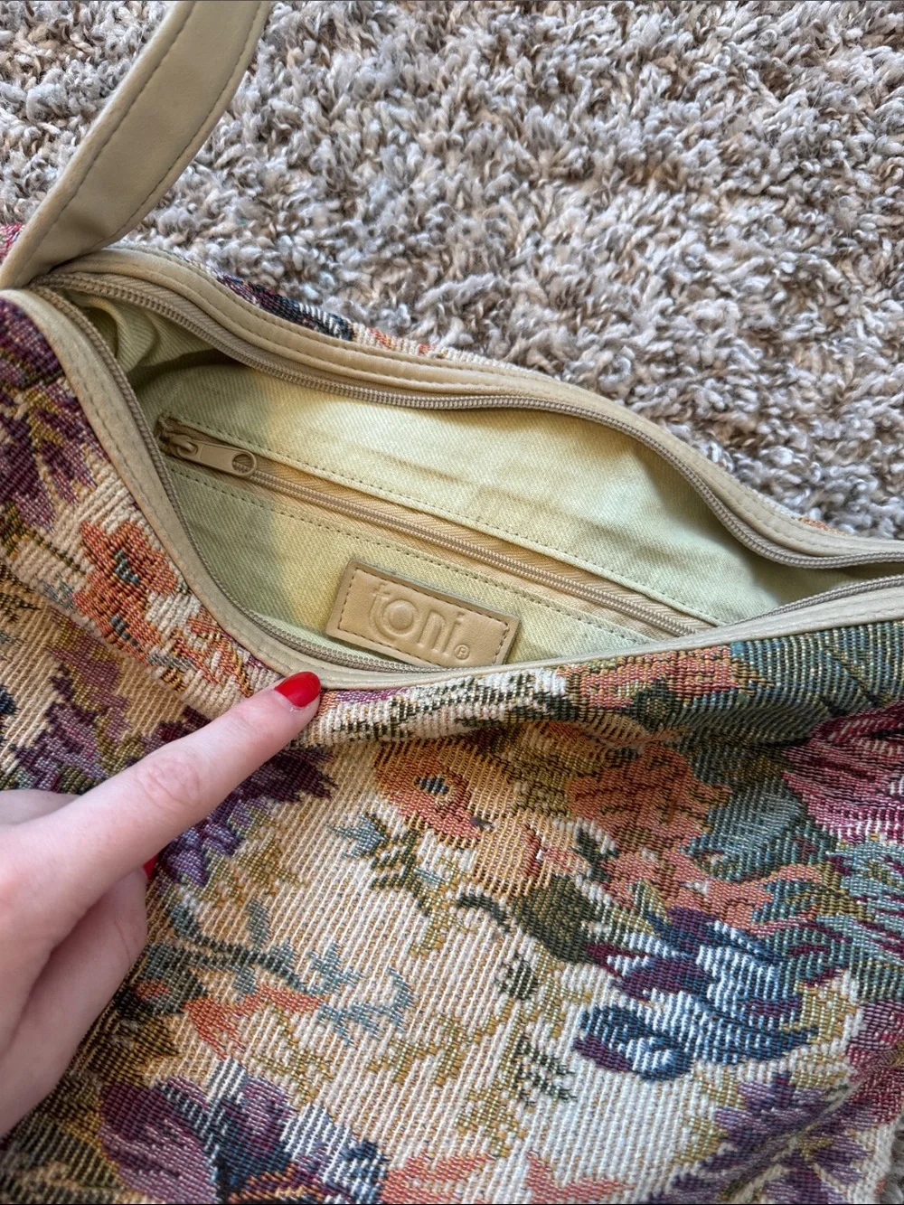 Toni Floral Tapestry Shoulder Bag Cottagecore Tassel Purse